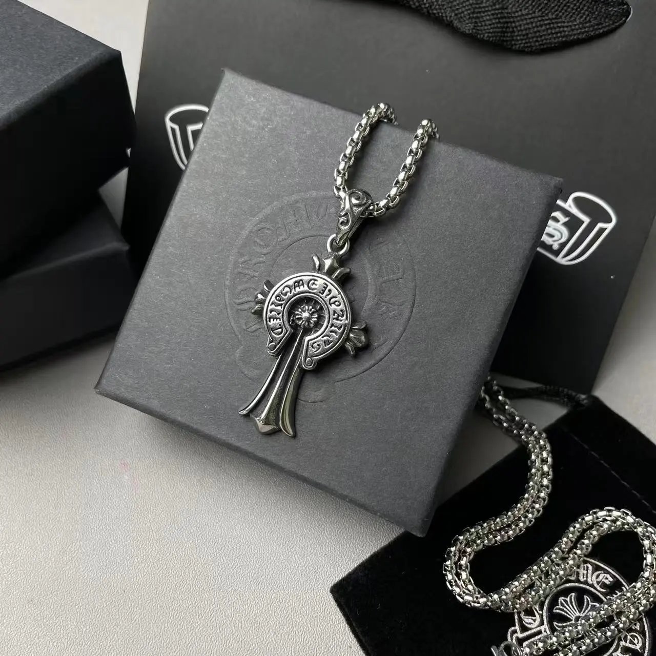 Chrome Hearts Spike Pendant Necklace Silver - 4
