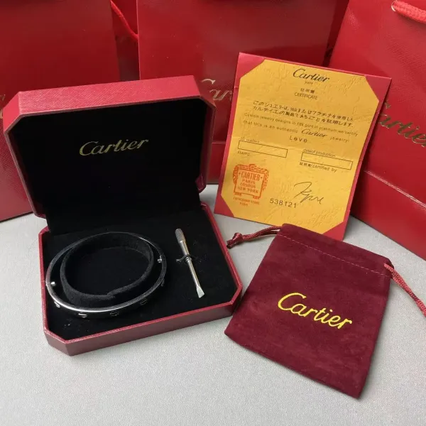 Cartier Love Bracelet Medium Silver with Diamonds Bracelet - 6