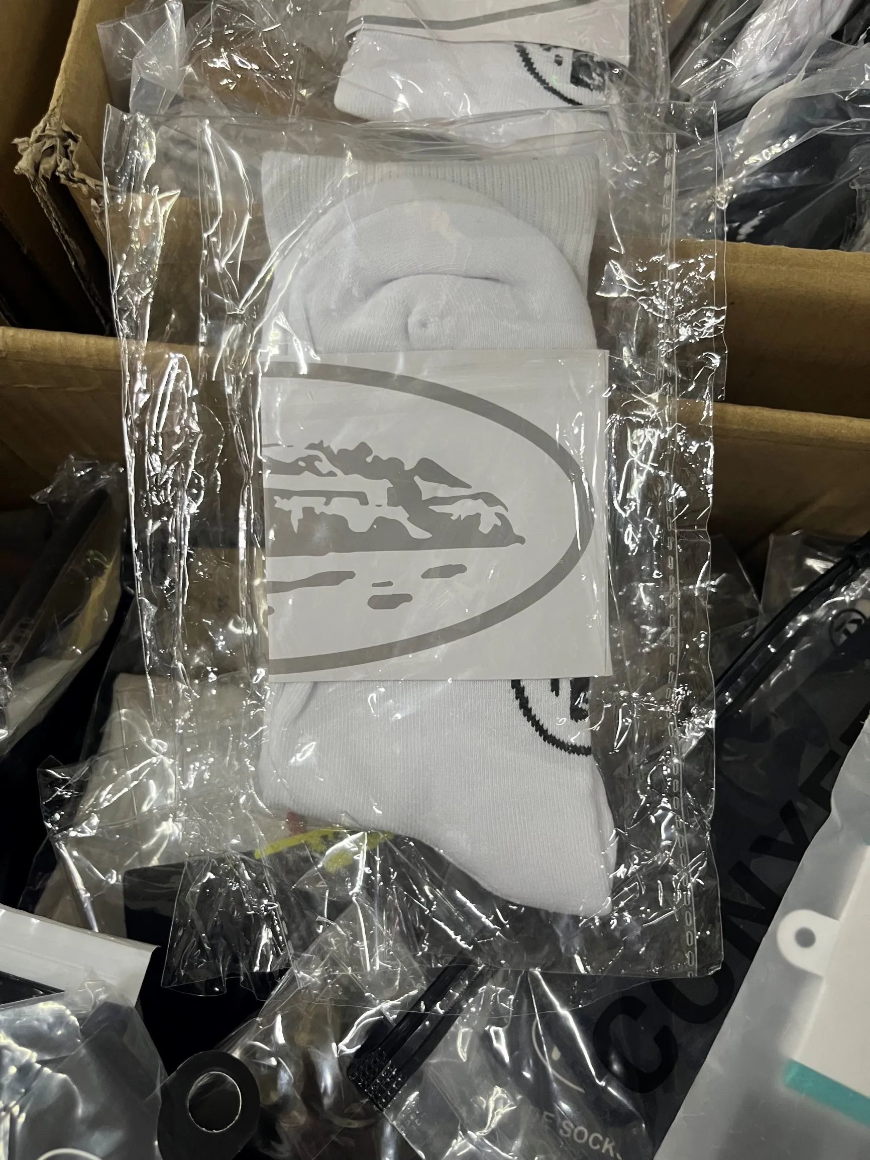 Supreme Box Logo Socks, Nike Swoosh Crew Socks, Off-White Socks, and Assorted Streetwear Socks - 26
