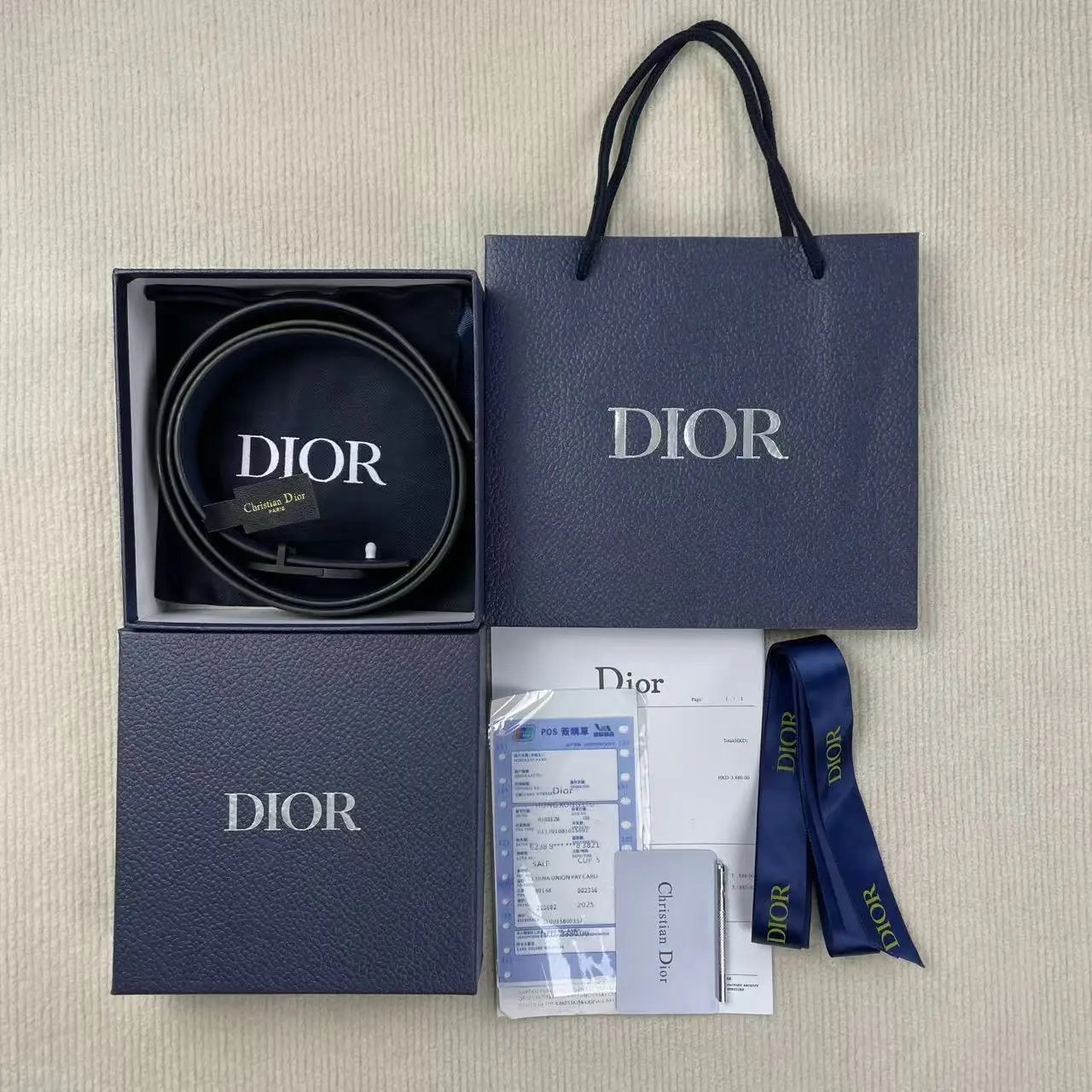 Dior CD Belt Gray Leather Belt - 4