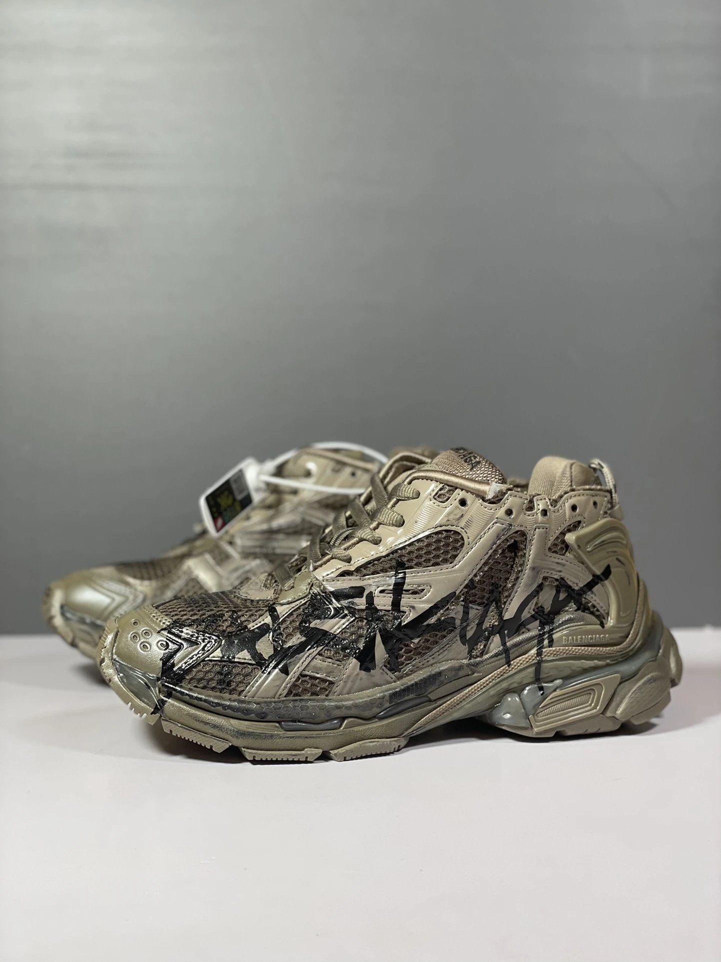 Balenciaga x Asics Runner White Red Blue Pink Chunky Sneakers - 11