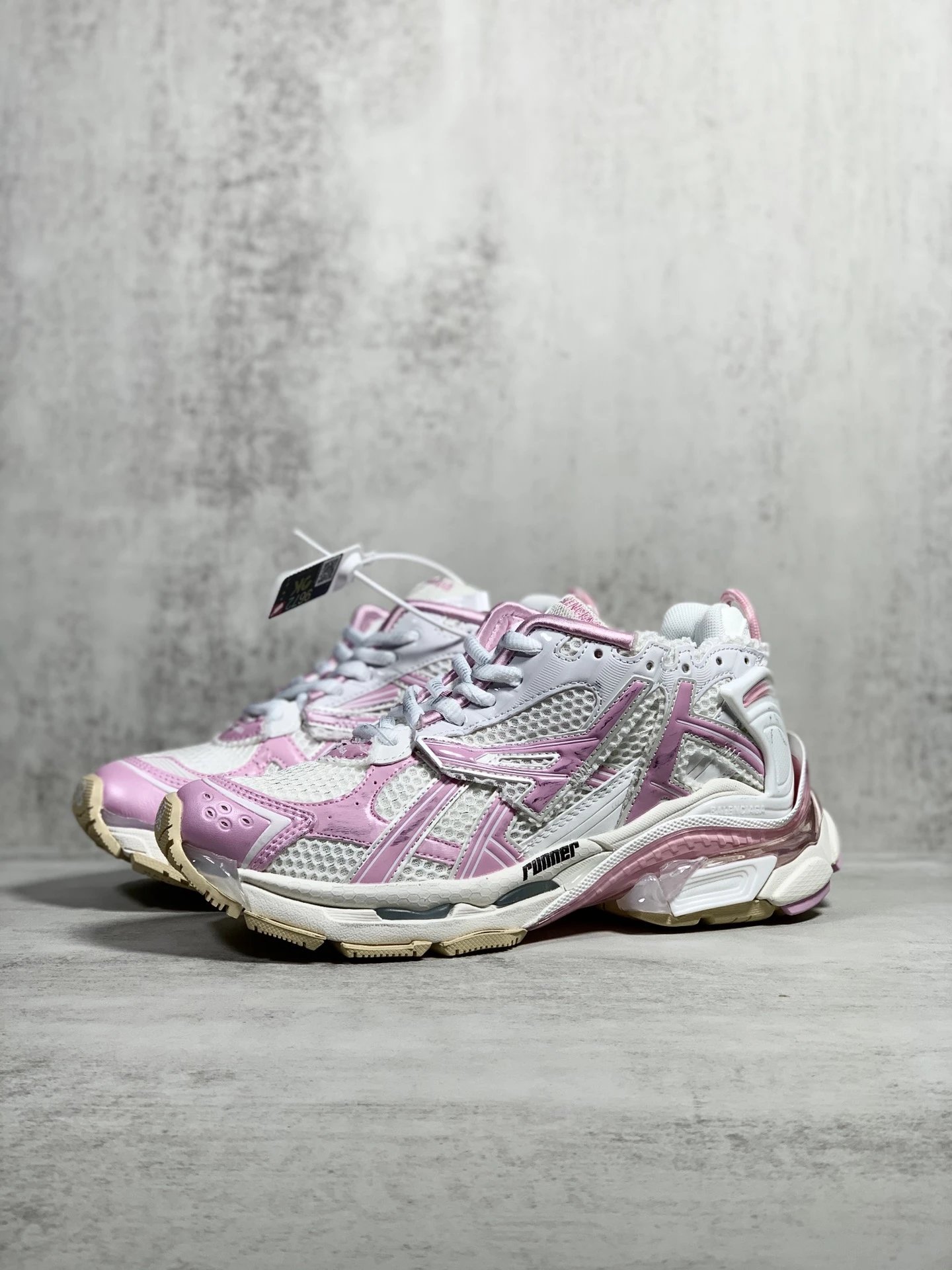 Balenciaga x Asics Runner White Red Blue Pink Chunky Sneakers - 8