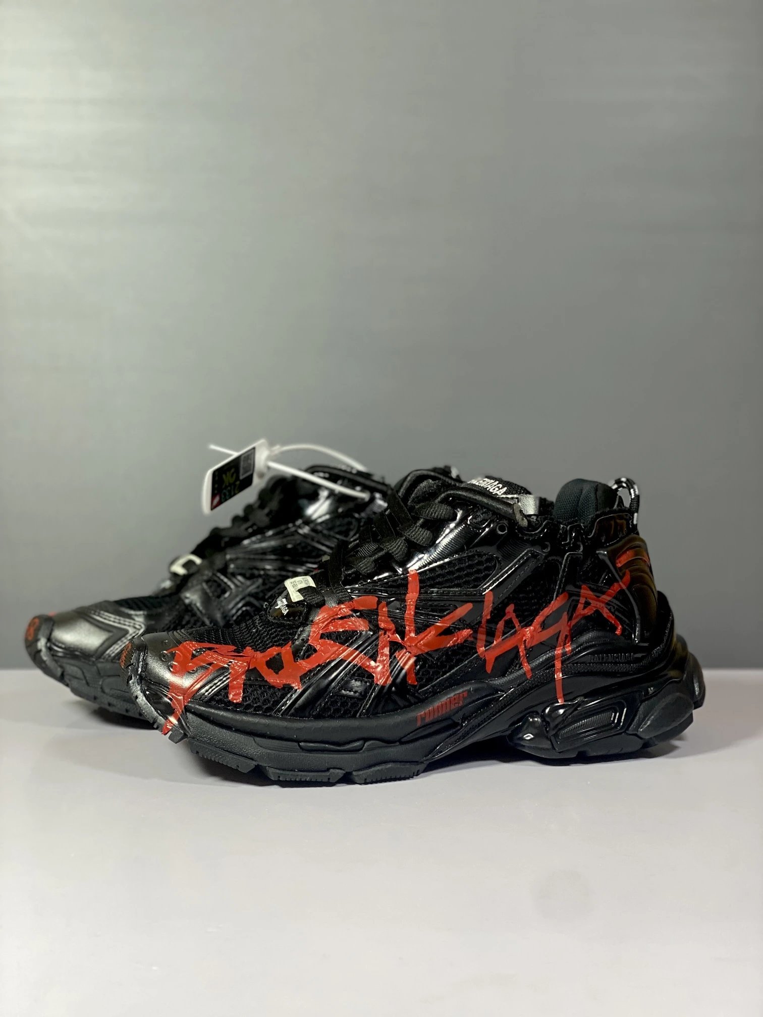 Balenciaga x Asics Runner White Red Blue Pink Chunky Sneakers - 4