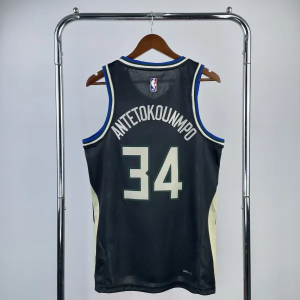 Air Jordan Milwaukee Bucks Statement Edition Jersey Black - 2