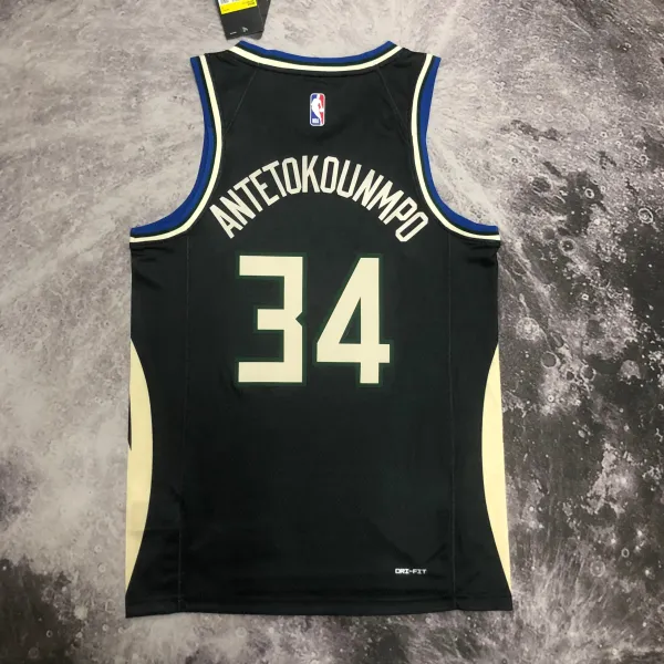 Air Jordan Milwaukee Bucks Statement Edition Jersey Black - 14