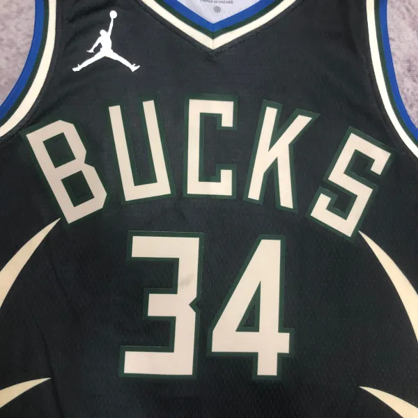 Air Jordan Milwaukee Bucks Statement Edition Jersey Black - 13
