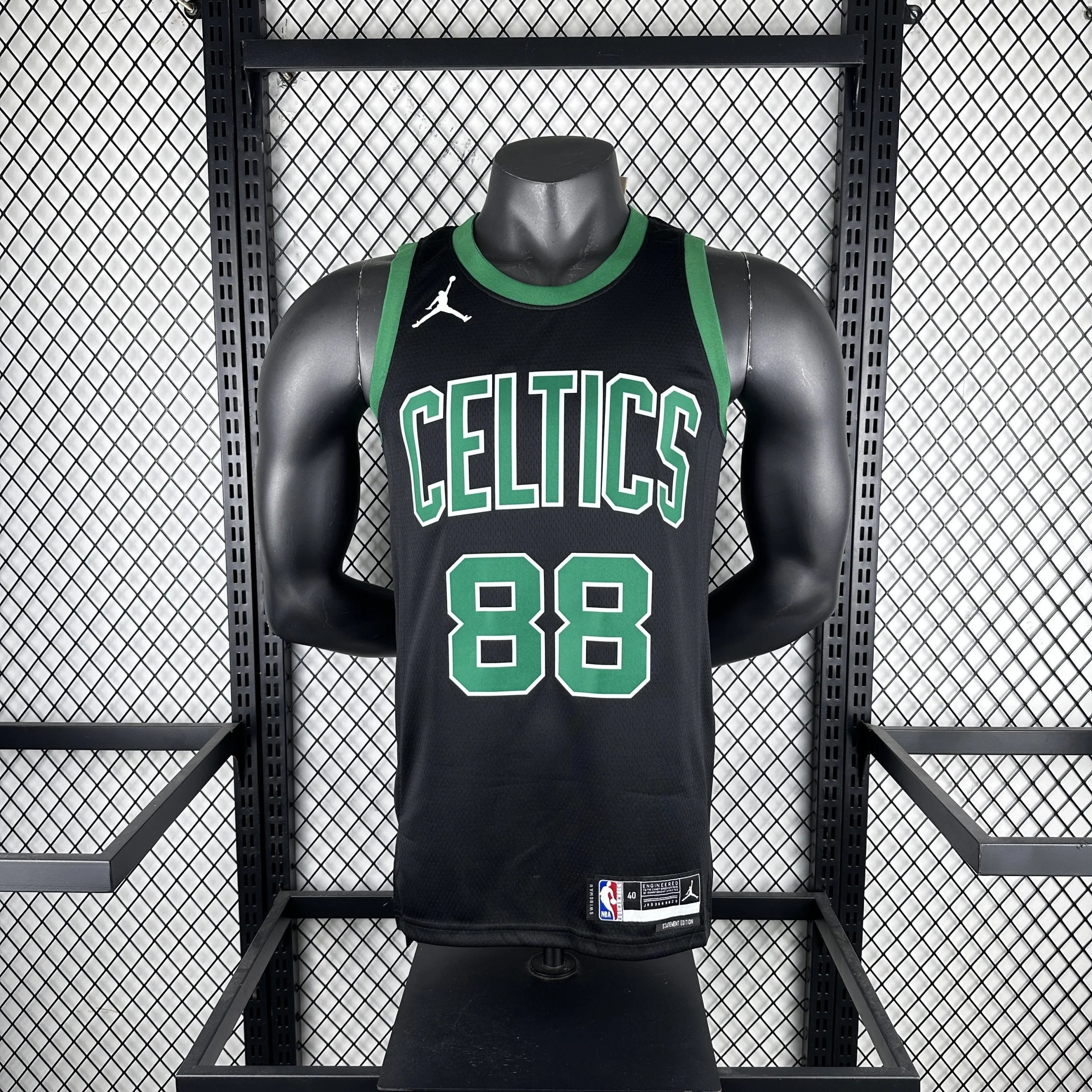 Air Jordan Boston Celtics Statement Edition Jersey Black / Green - 9