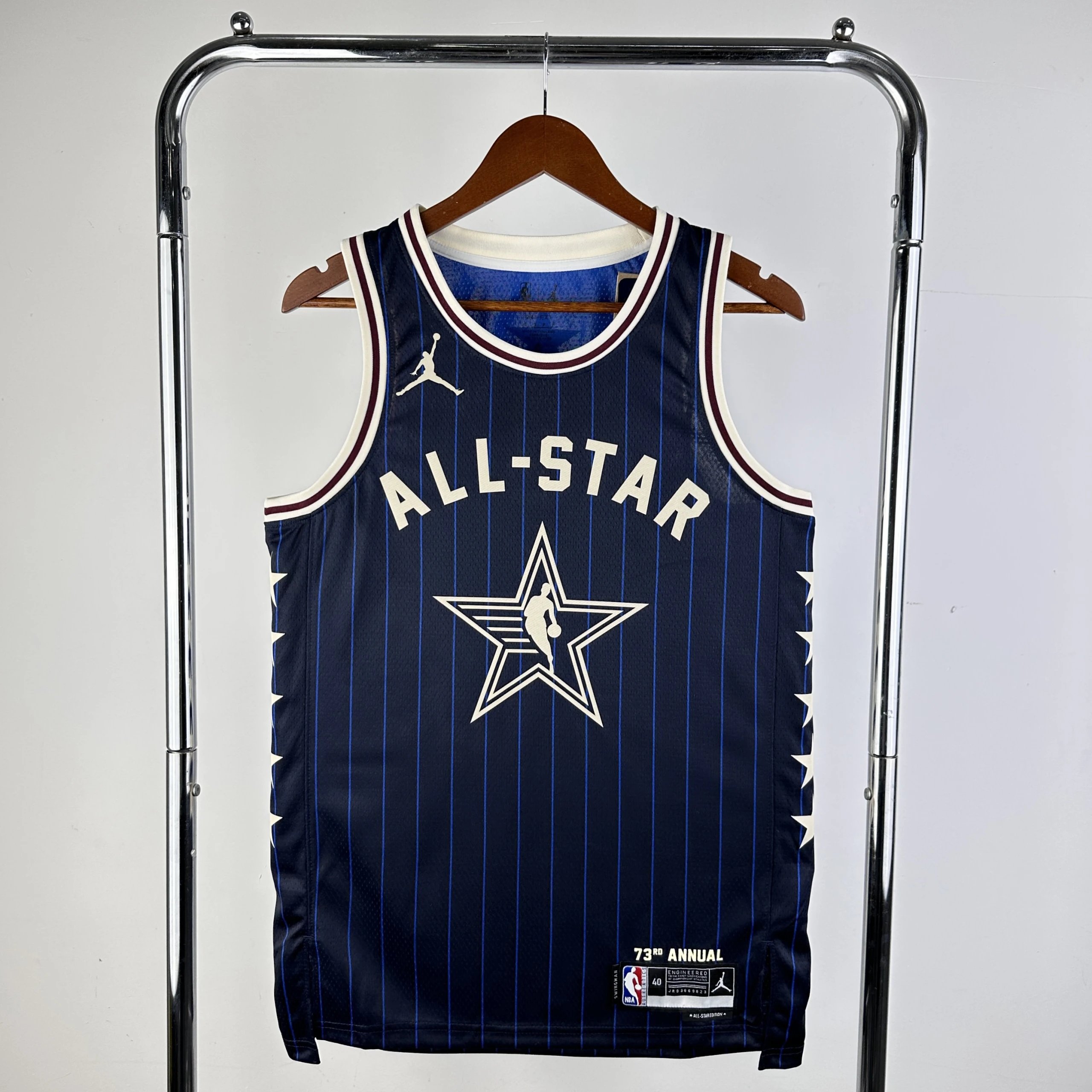 Air Jordan NBA All-Star 73rd Annual Navy Pinstripe Jersey - 9
