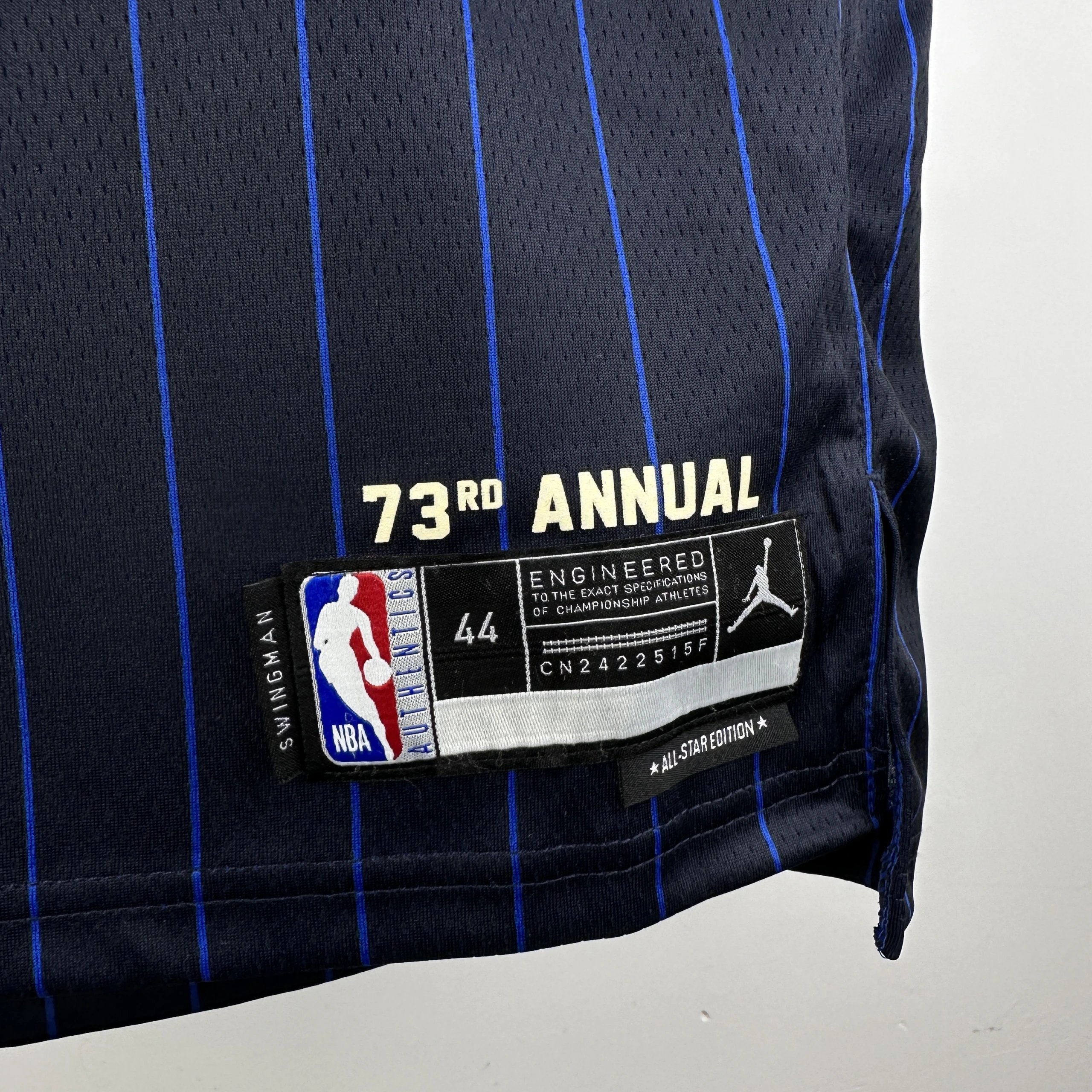 Air Jordan NBA All-Star 73rd Annual Navy Pinstripe Jersey - 5