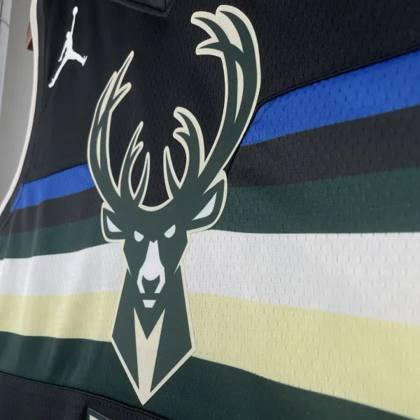Air Jordan Milwaukee Bucks City Edition Jersey Black - 10