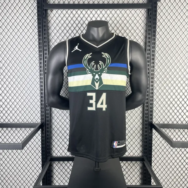 Air Jordan Milwaukee Bucks City Edition Jersey Black - 2