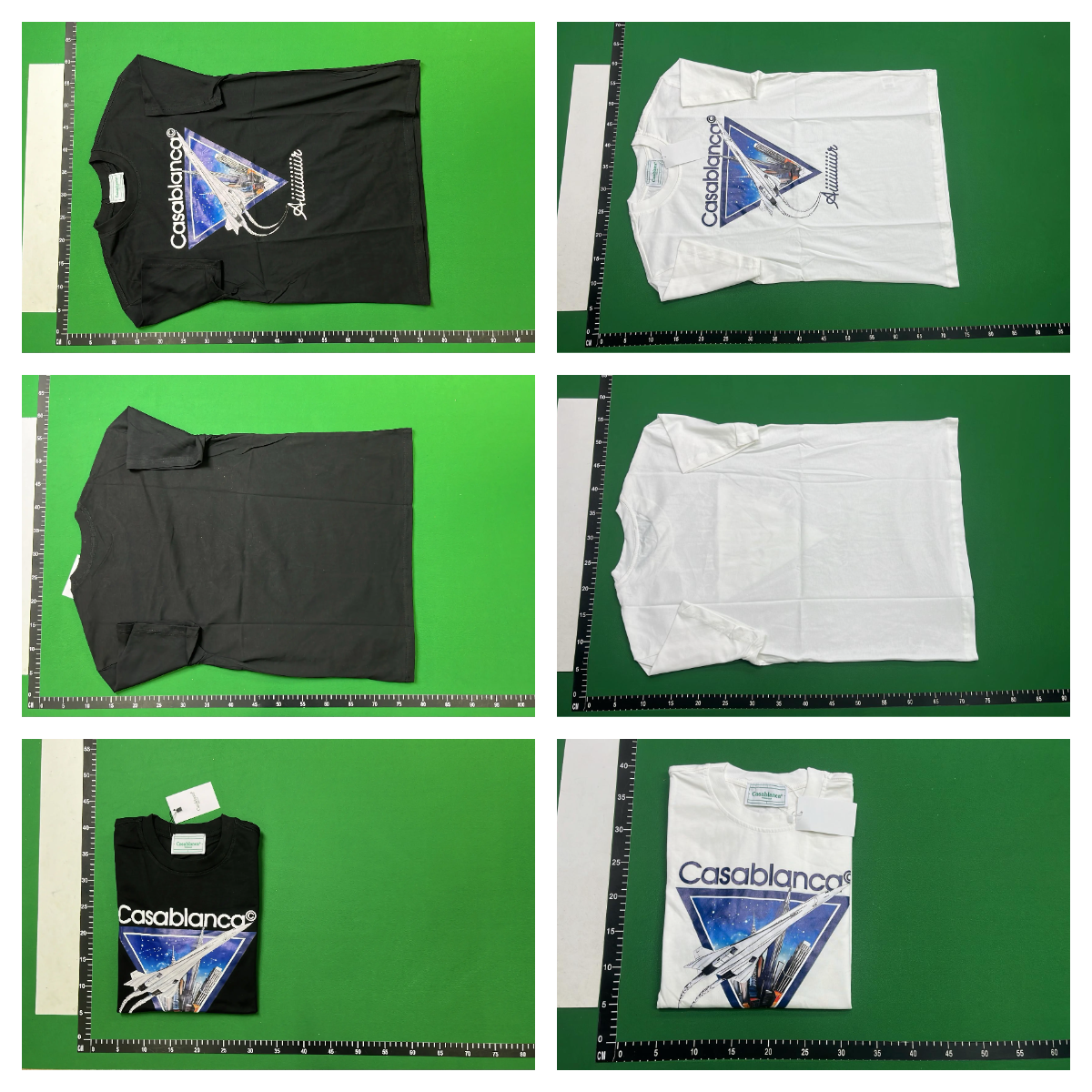 Casablanca Graphic Print White Black Short Sleeve T-Shirt