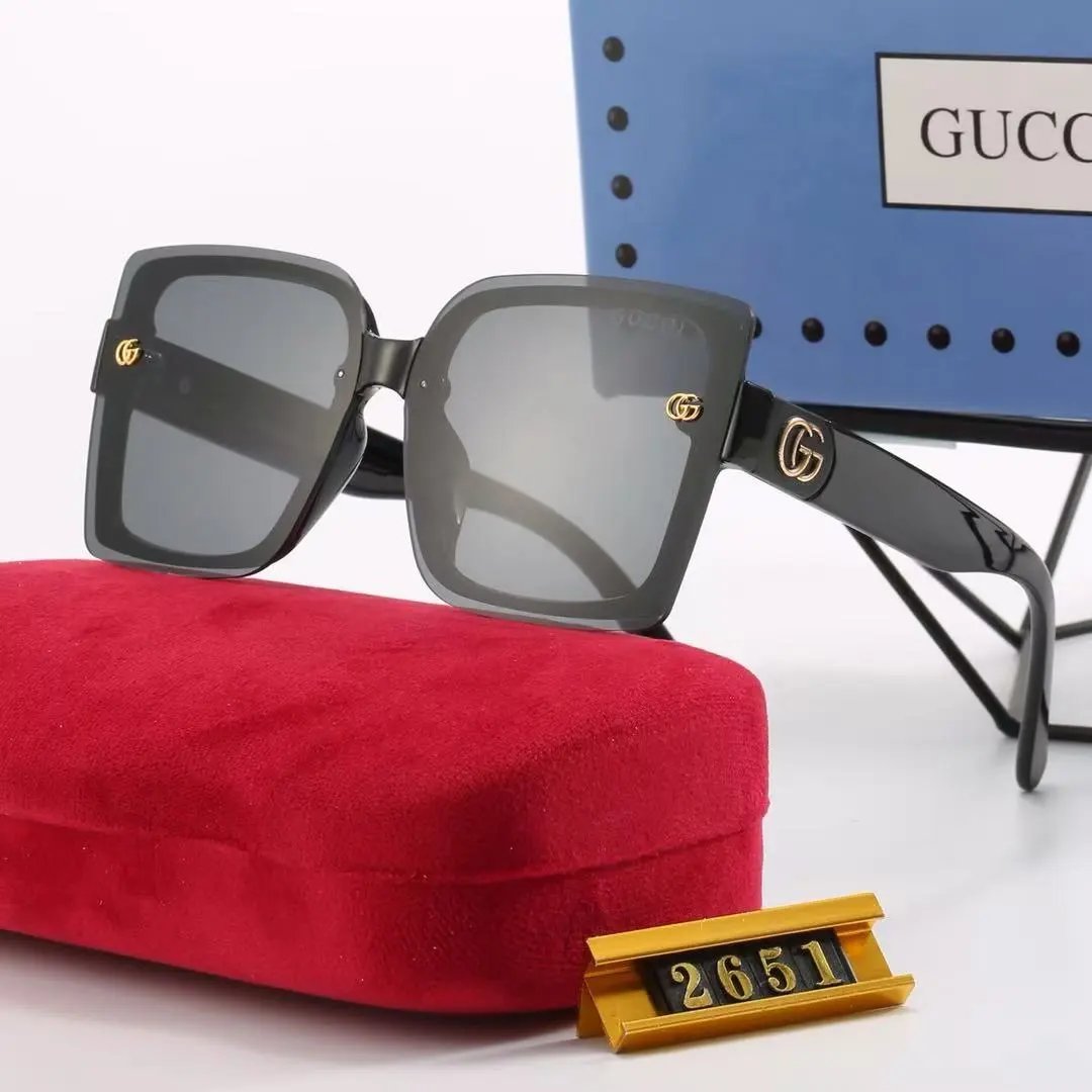 Gucci Eyewear Square Metal-Frame Sunglasses — 36