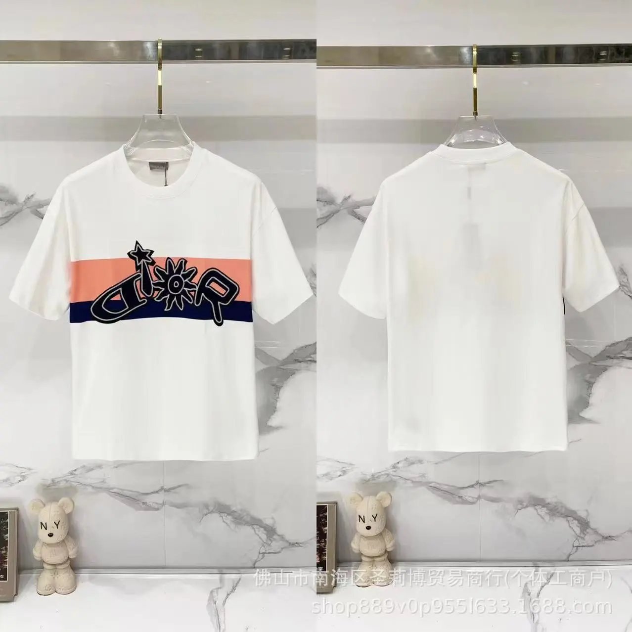 Dior T-Shirts DR42-55 logo graphic short-sleeve — 30