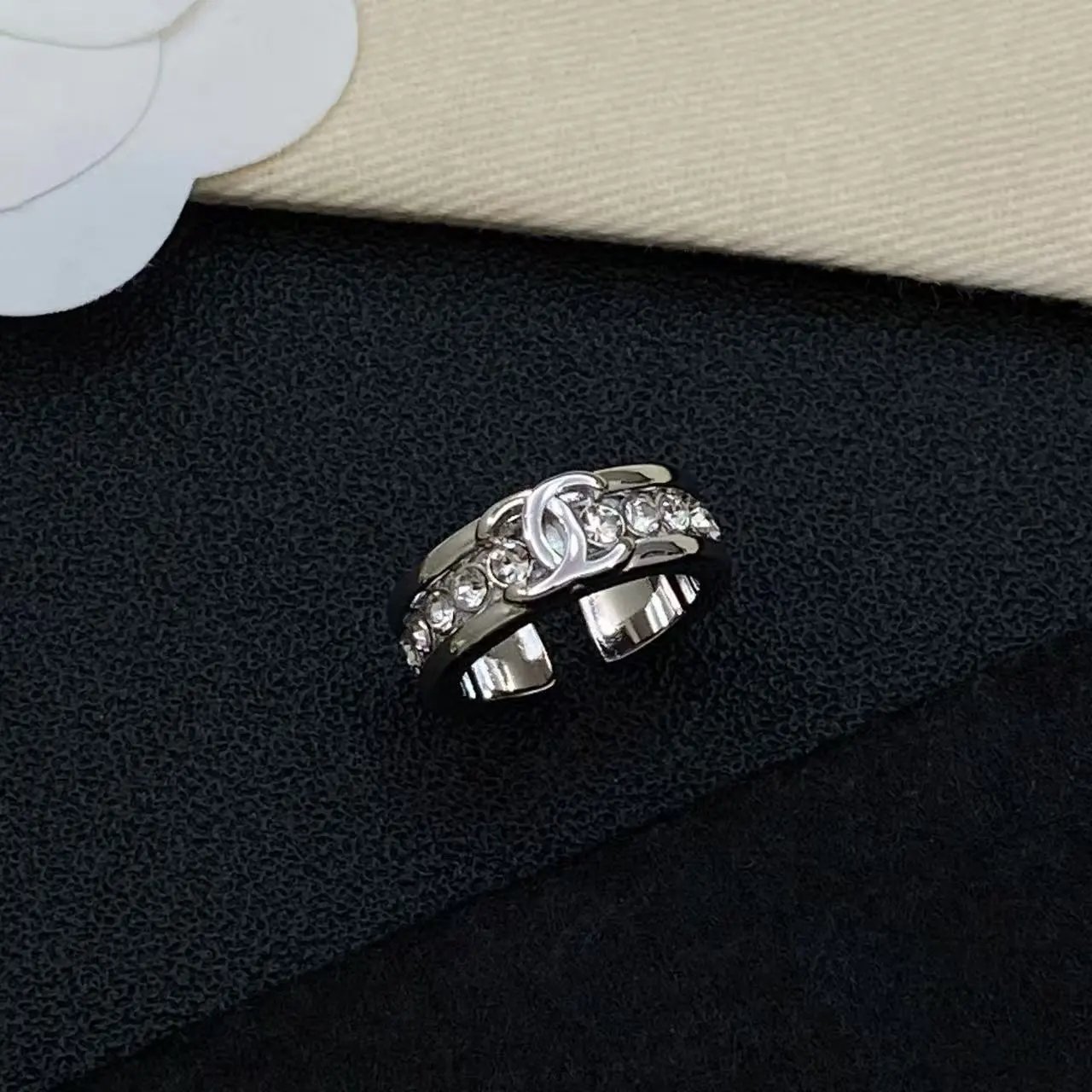 Yves Saint Laurent Jewelry Adjustable YSL Monogram Ring — 24