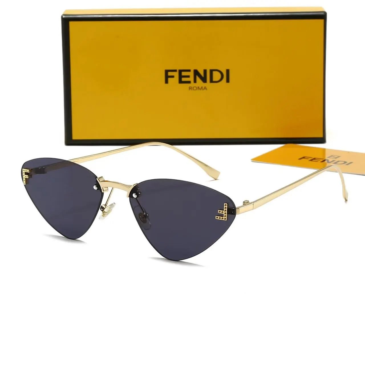 Fendi Eyewear Oversized square rimless sunglasses — 39