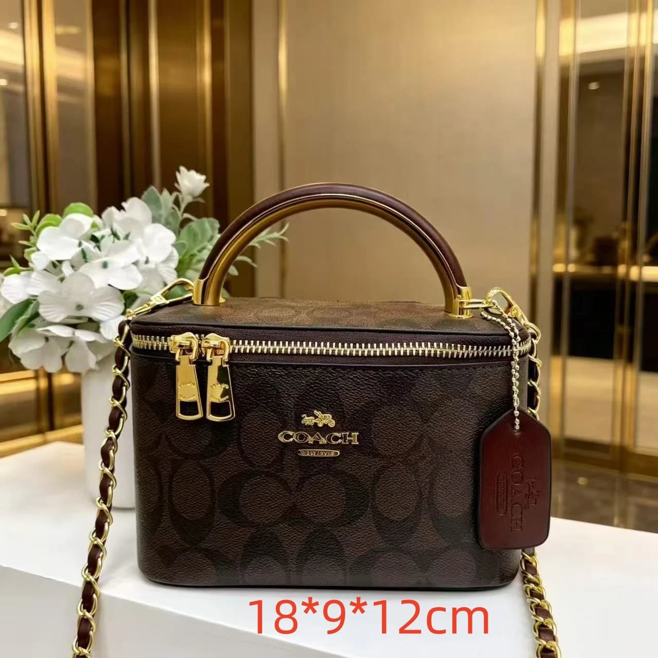Chanel Handbags Top-Handle Tote with Logo-Print Shoulder Strap and Scarf — 25