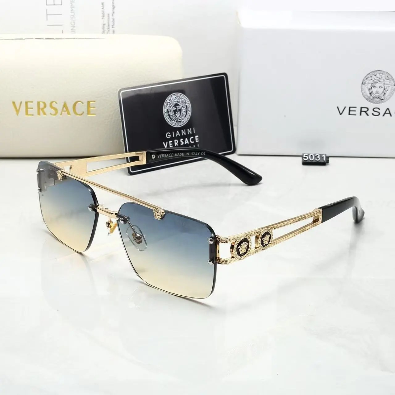 Versace Eyewear YX3207 geometric sunglasses with Medusa emblems — 26