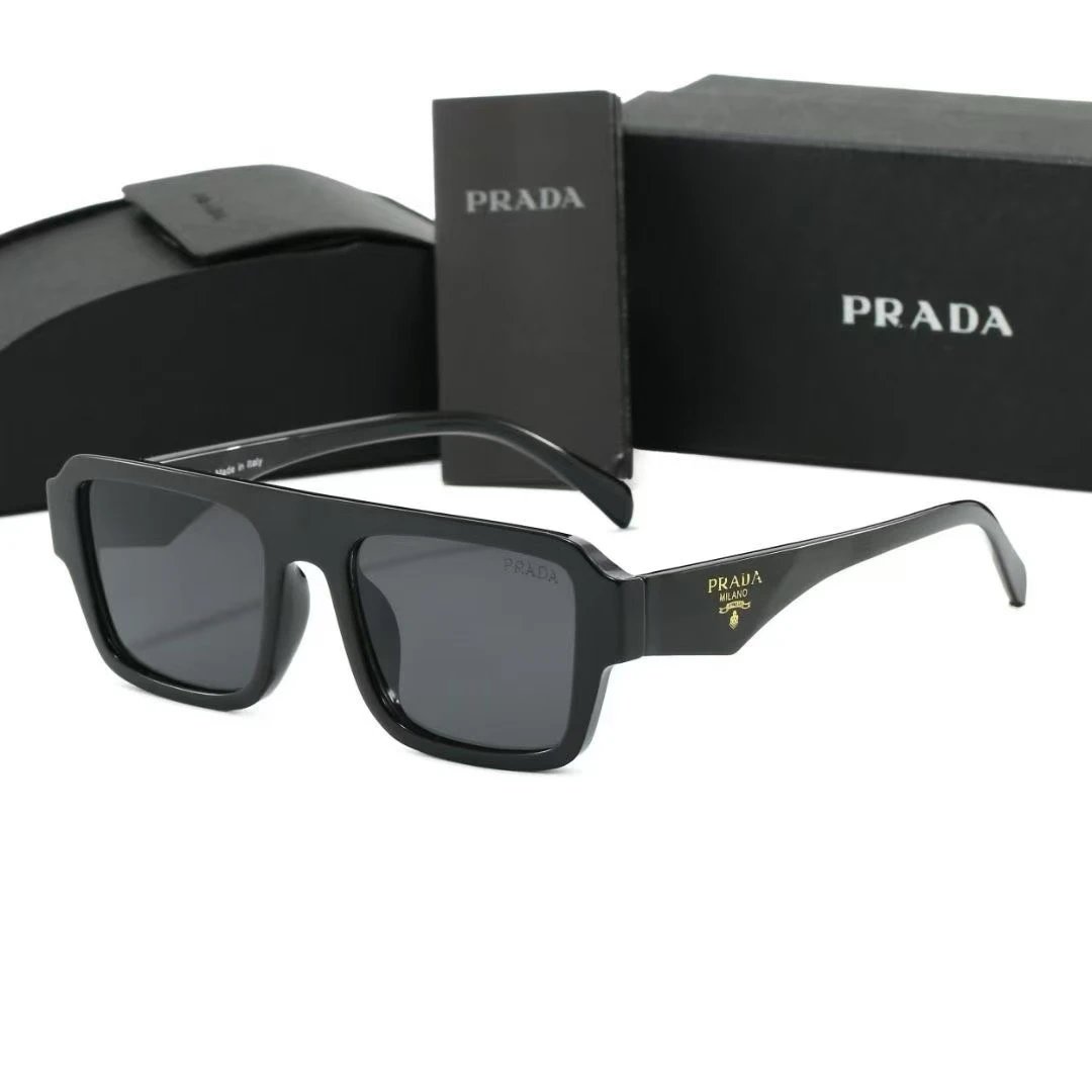 Prada Eyewear Square-frame sunglasses with triangle logo temples — 31