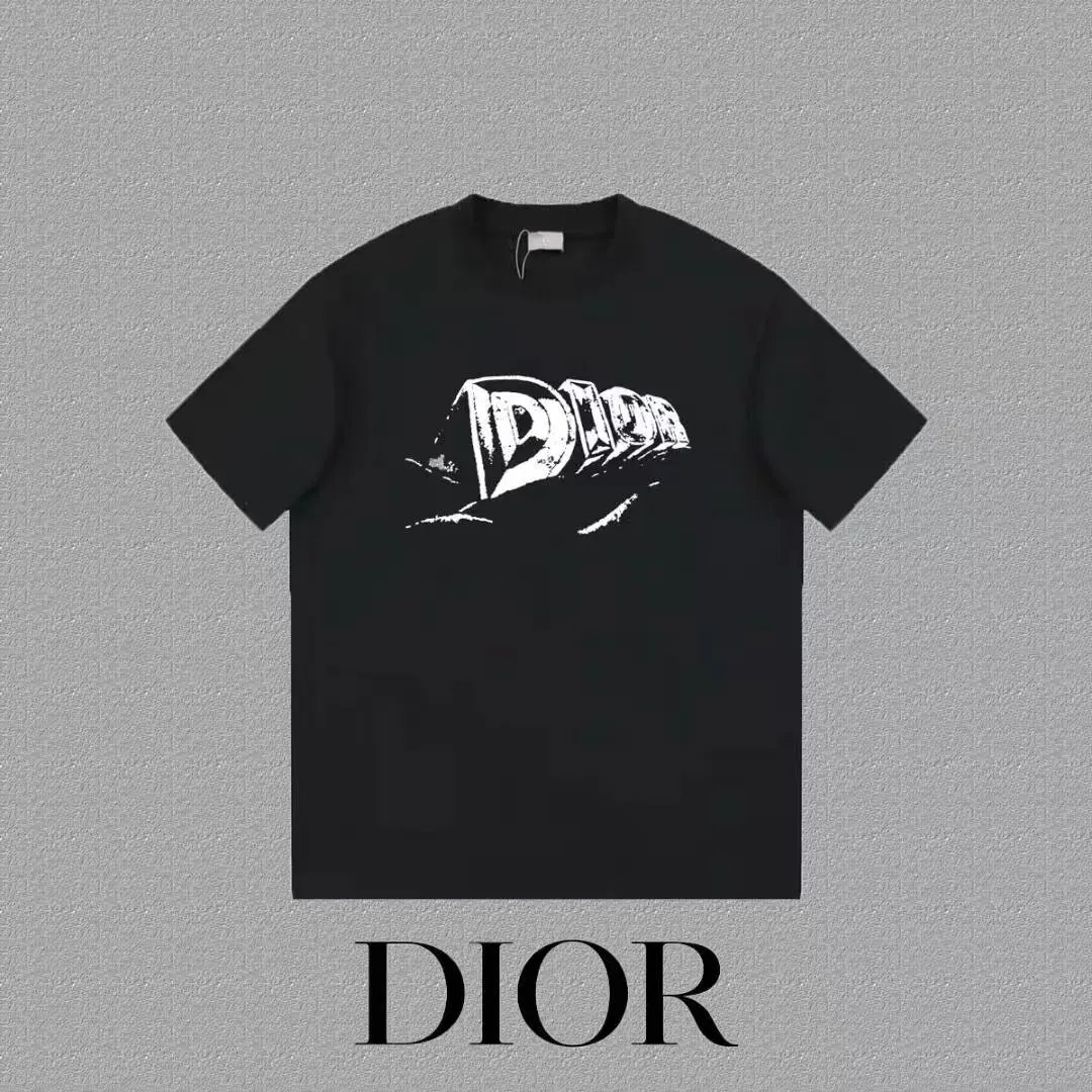 Dior T-Shirts Logo Print Short-Sleeve — 37