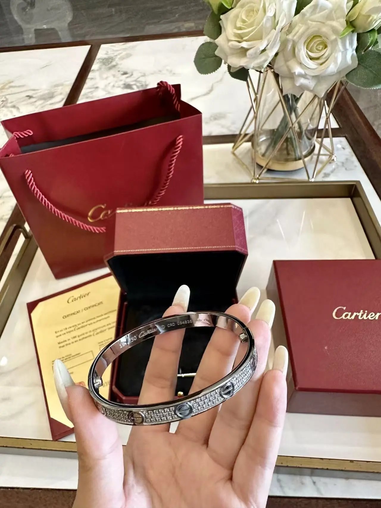 Cartier Jewelry LOVE bracelet with diamond-set screw motifs — 20