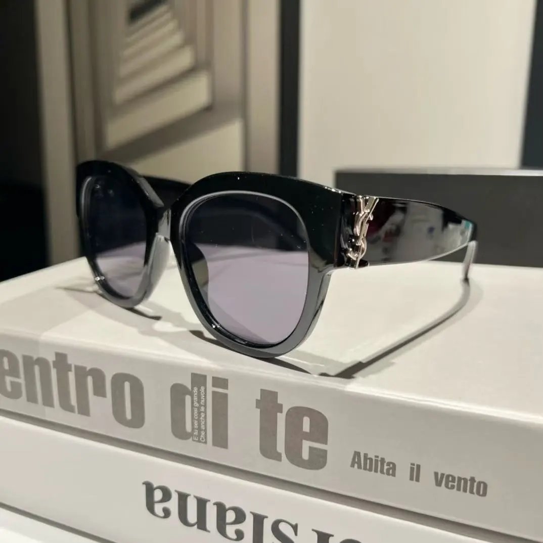 Saint Laurent Eyewear Cat-Eye Sunglasses with YSL Logo Temples — 24