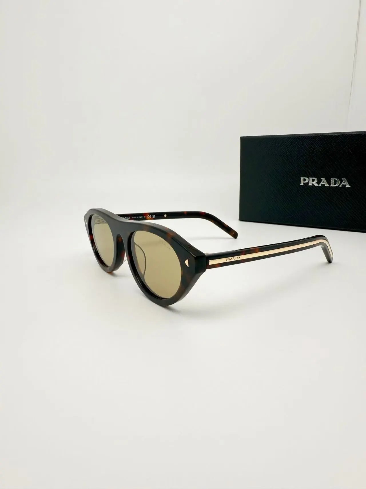 Prada Eyewear Square-frame sunglasses with triangle logo temples — 39