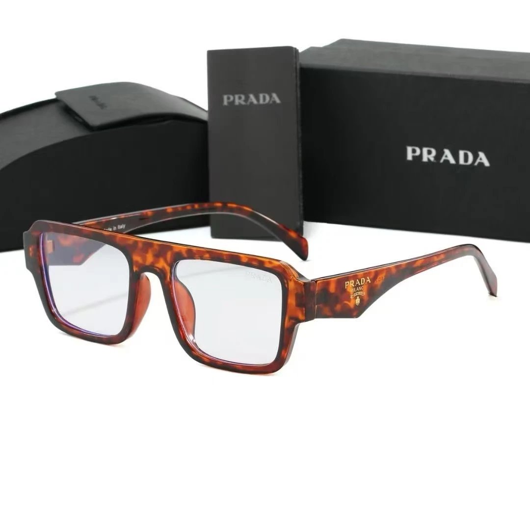 Prada Eyewear Square-frame sunglasses with triangle logo temples — 37