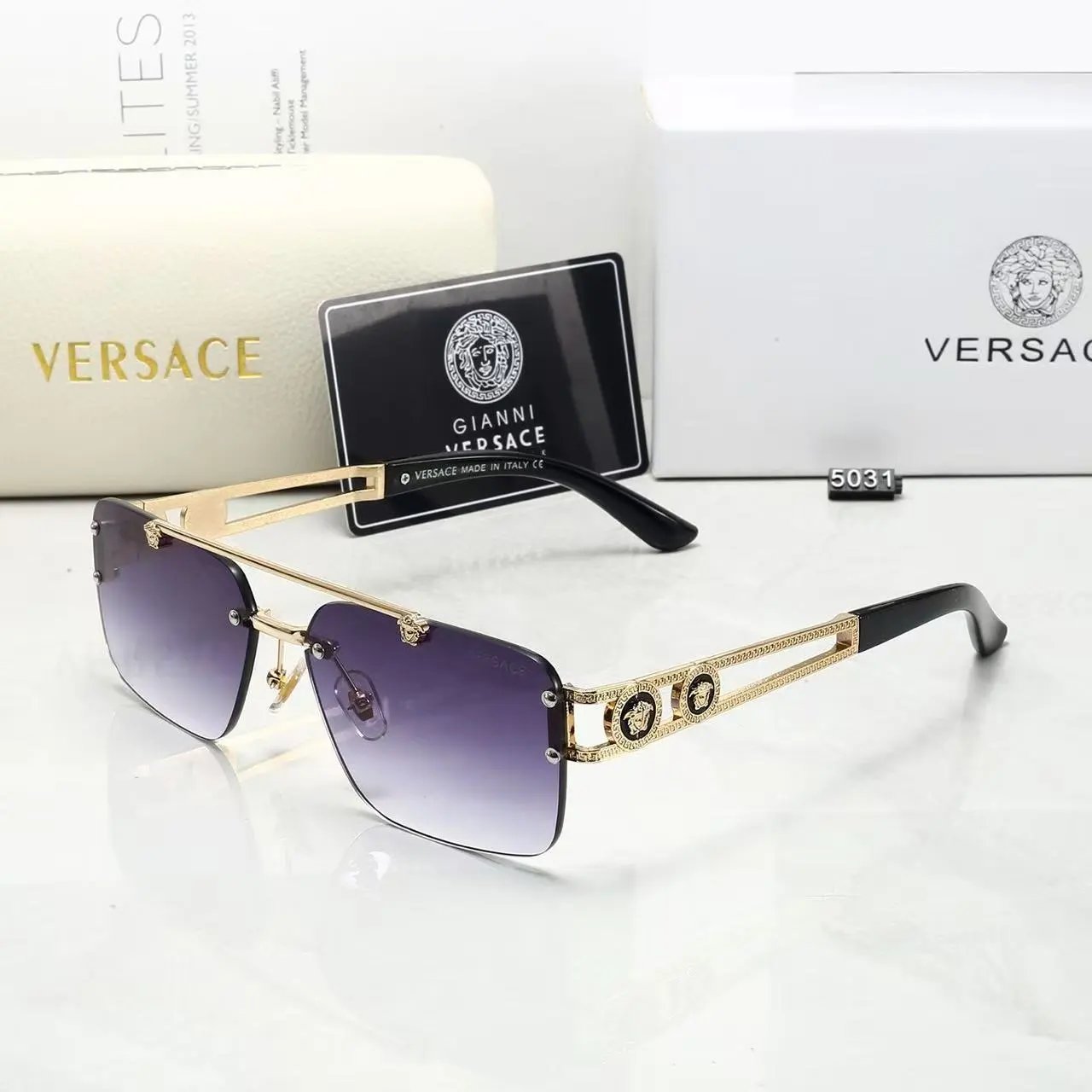 Versace Eyewear YX3207 geometric sunglasses with Medusa emblems — 24