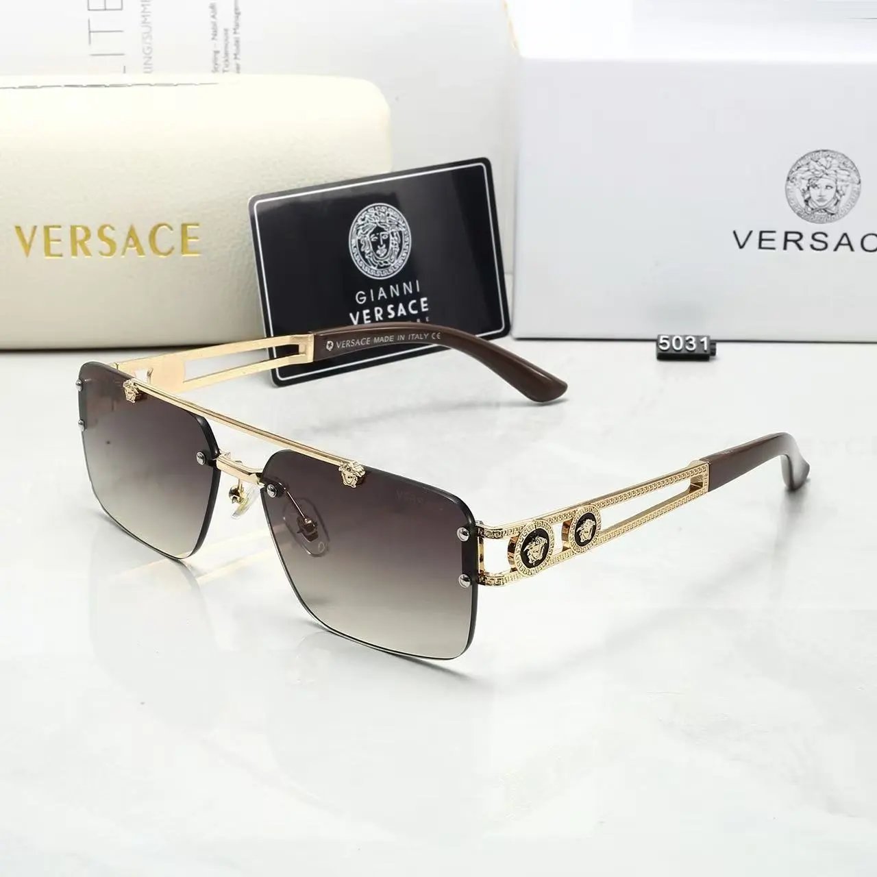 Versace Eyewear YX3207 geometric sunglasses with Medusa emblems — 27