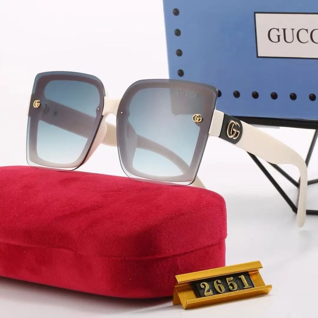 Gucci Eyewear Square Metal-Frame Sunglasses — 37