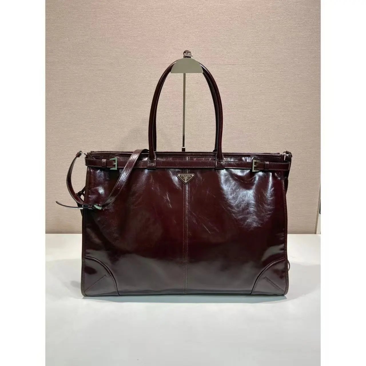Prada Handbags Top-Handle Zip Satchel with Detachable Shoulder Strap — 31