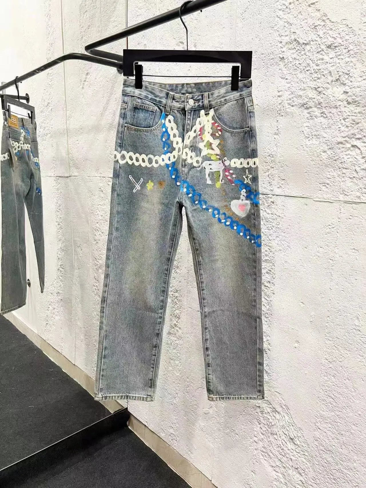 Balenciaga Jeans Denim with logo print, side stripes, or flared-leg designs — 17