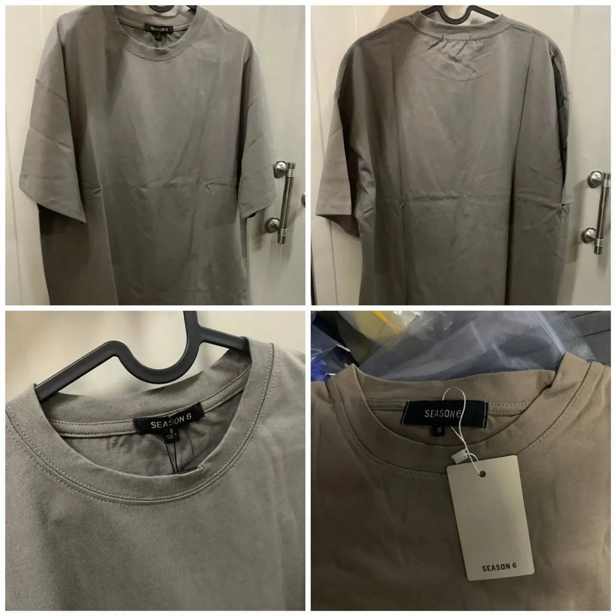 Design Season 6 Oversized Crewneck T-Shirt Navy and Beige T-Shirts product detail 5 in Litbuy spreadsheet finds