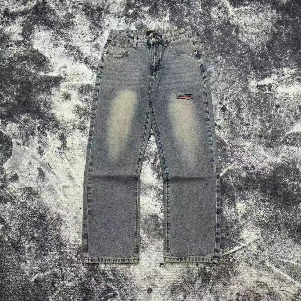 Balenciaga Jeans Denim with logo print, side stripes, or flared-leg designs — 30