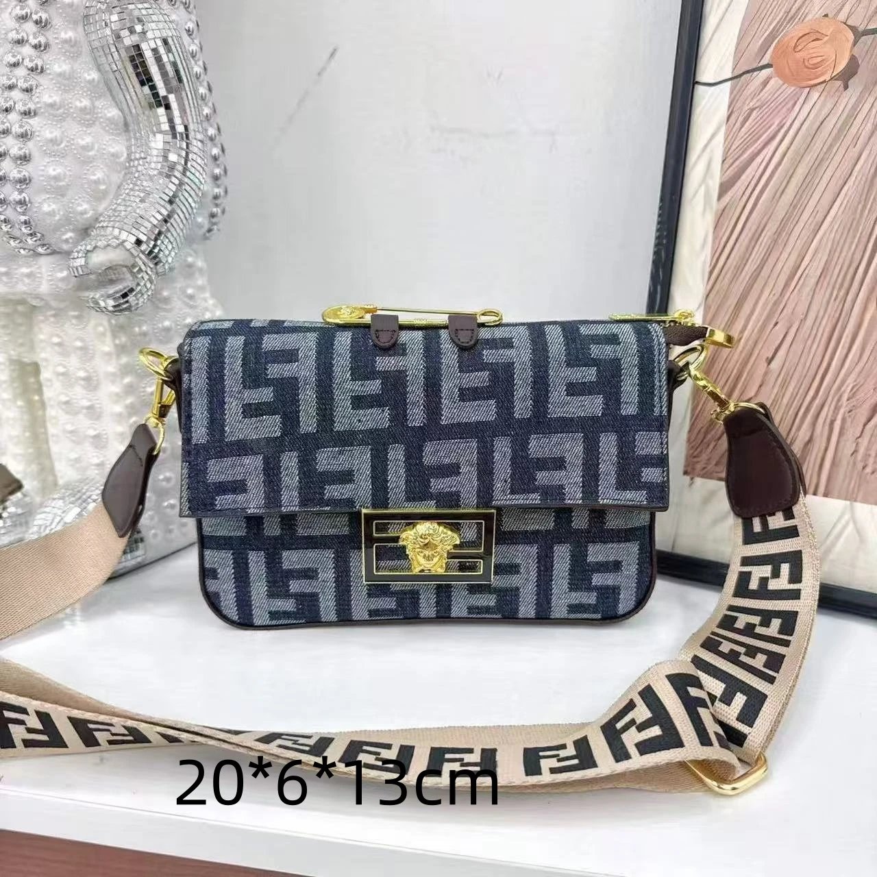 Nike Crossbody Bags Chain-Detail Bag with Adjustable Strap — 22