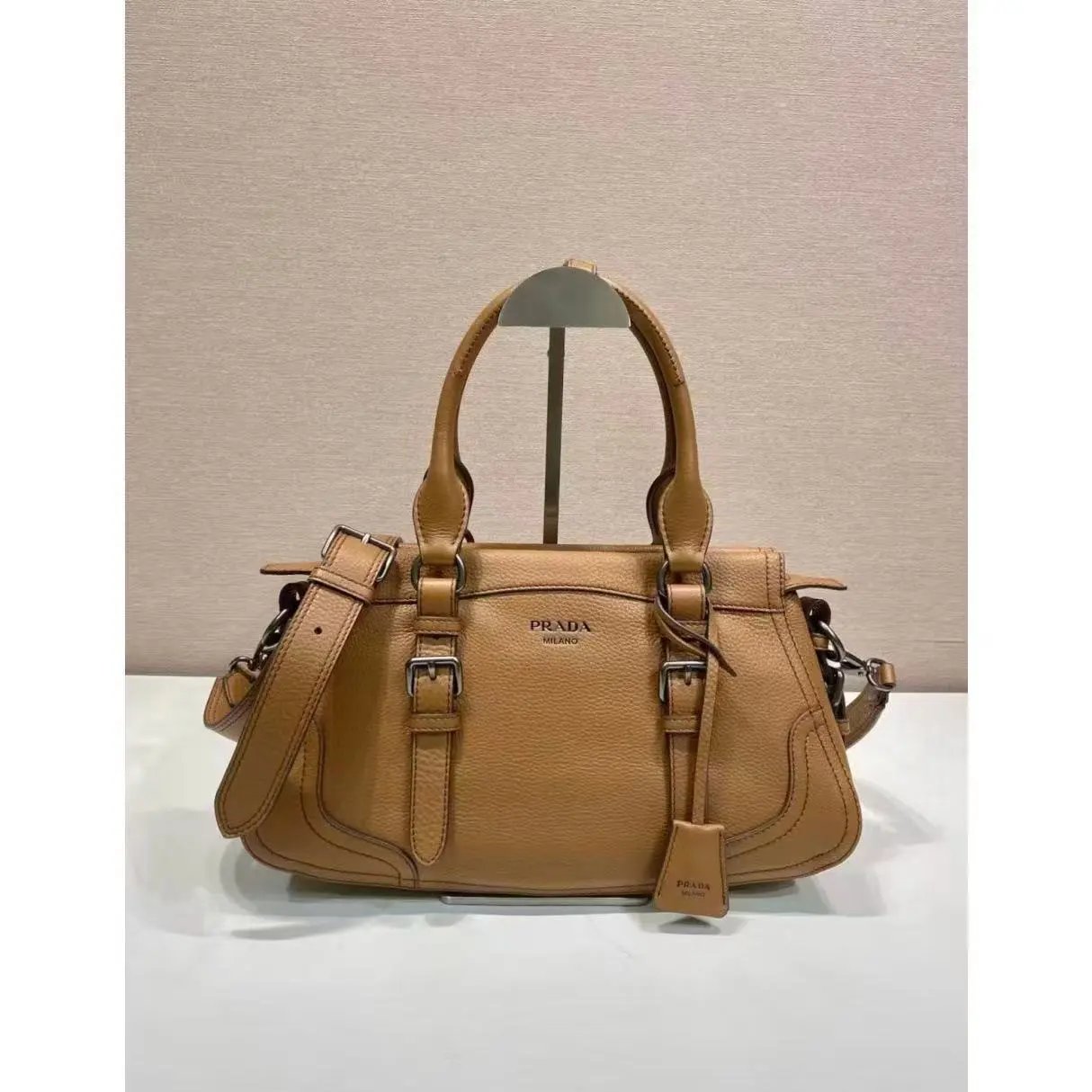 Prada Handbags Top-Handle Zip Satchel with Detachable Shoulder Strap — 19
