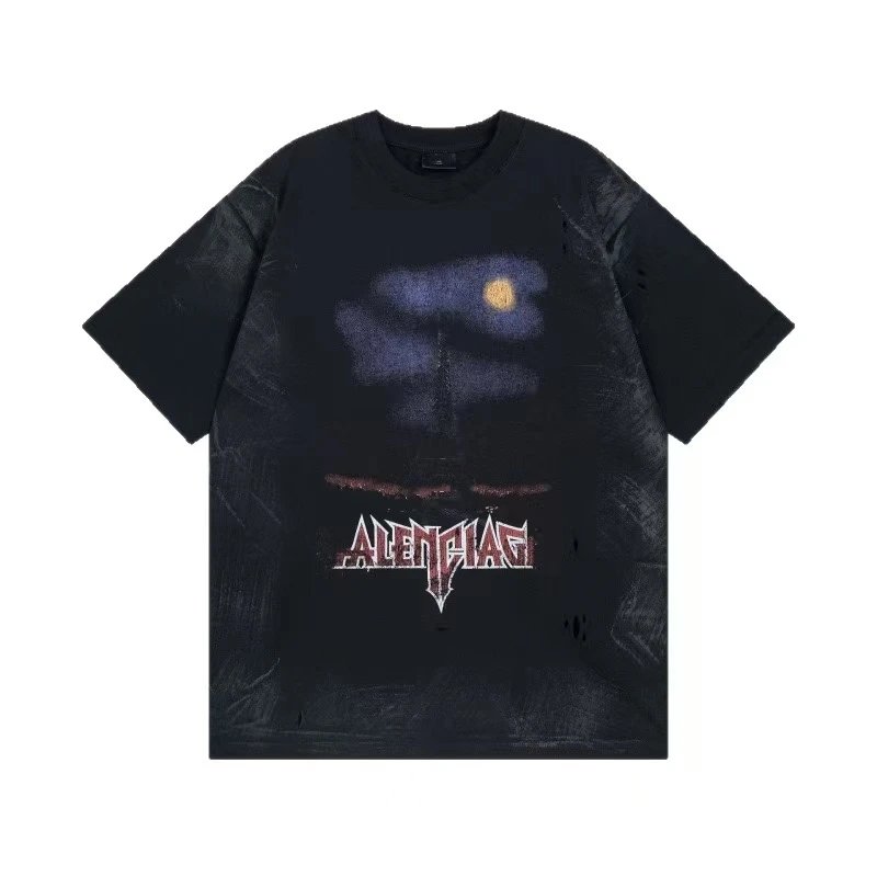 Balenciaga T-Shirts Oversized short-sleeve T-shirt with distressed logo print — 26