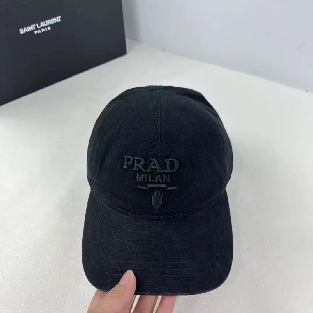 Prada Hats Triangle Plaque Baseball Cap — 24