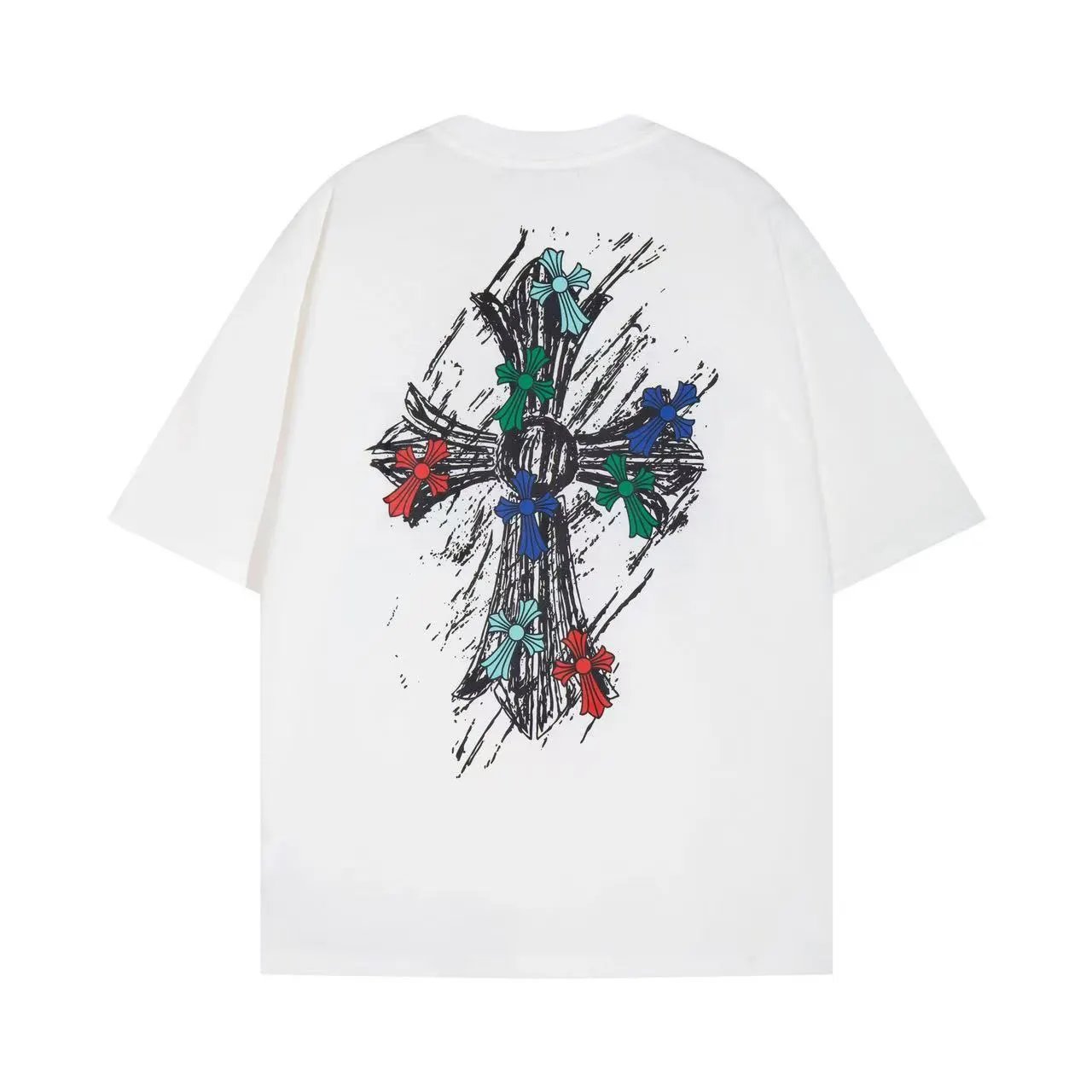 Chrome Hearts T-Shirts Short-Sleeve T-Shirt with Cross and Logo Back Graphic — 37