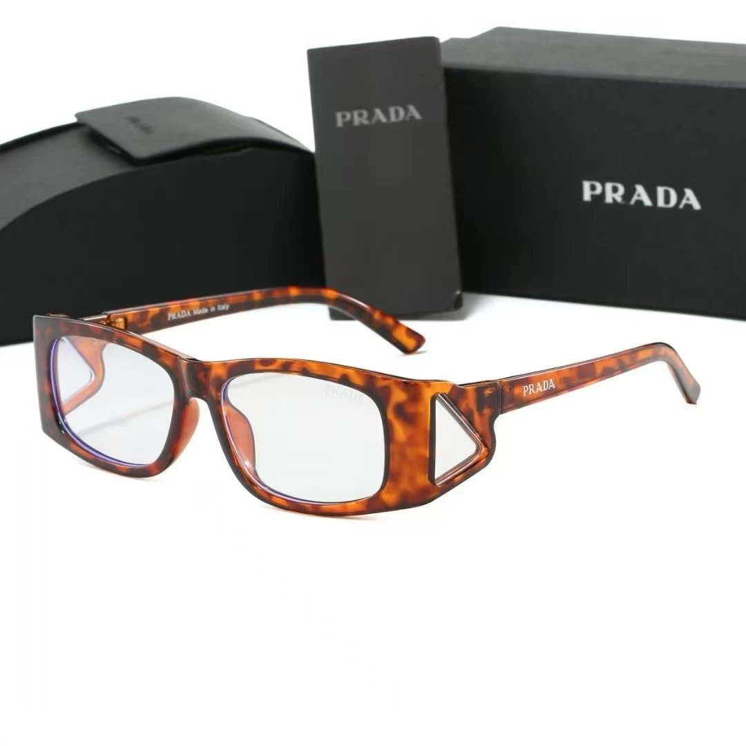 Prada Eyewear Square-frame sunglasses with triangle logo temples — 25