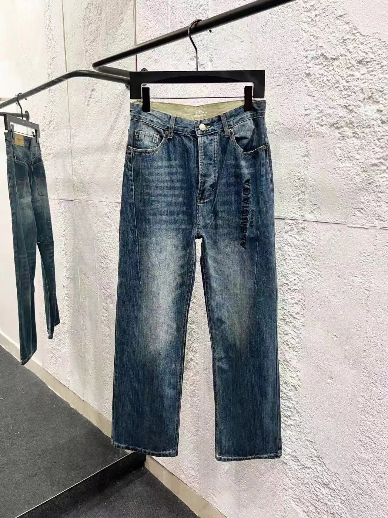 Balenciaga Jeans Denim with logo print, side stripes, or flared-leg designs — 13