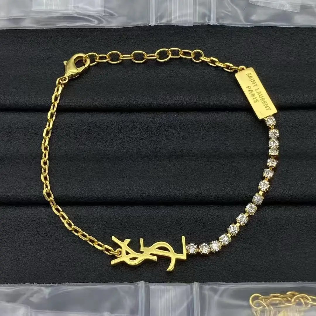 Gucci Jewelry Crystal Chain Bracelet — 37