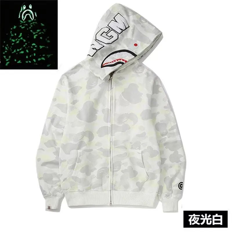A BATHING APE Hoodies & Sweatshirts Shark Full Zip Hoodie with Camo Print — 24
