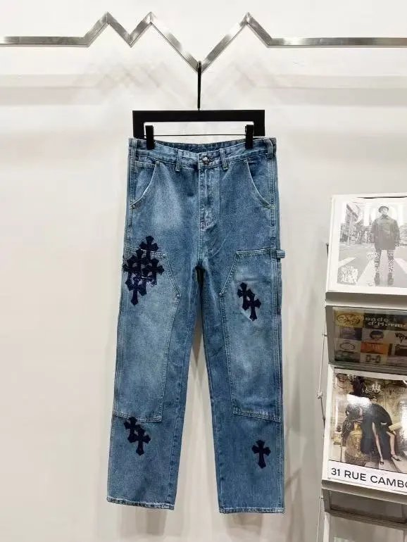 Unbranded Jeans Decorative patchwork straight-leg — 11