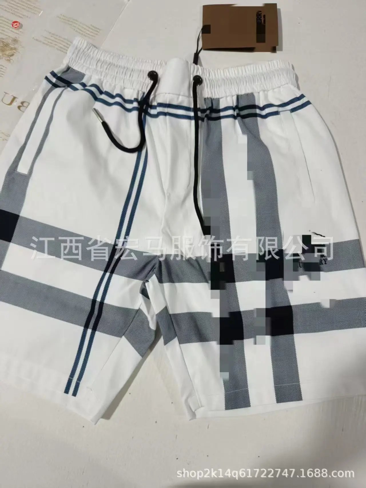 Burberry Shorts Elastic-Waist Drawstring Logo — 39