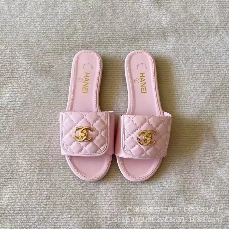 Saint Laurent Sandals Flat slide with gold YSL logo and wide strap — 17