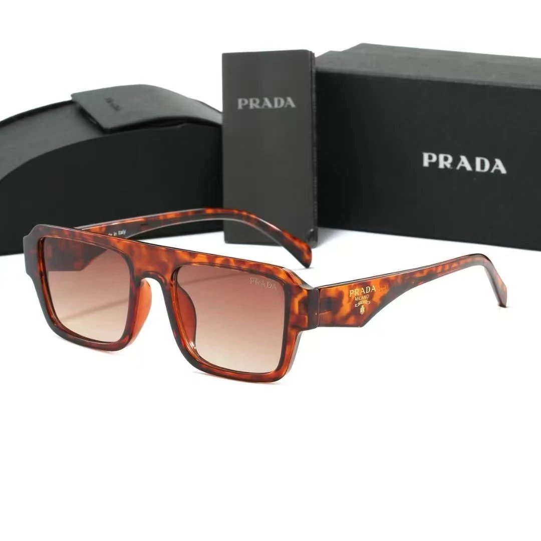 Prada Eyewear Square-frame sunglasses with triangle logo temples — 32