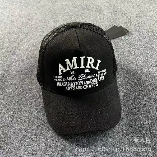 AMIRI Hats Mesh Trucker Cap with Embroidered Logo — 12