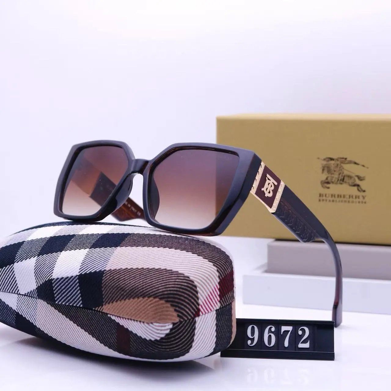 Burberry Eyewear 4277 Shield Sunglasses — 35